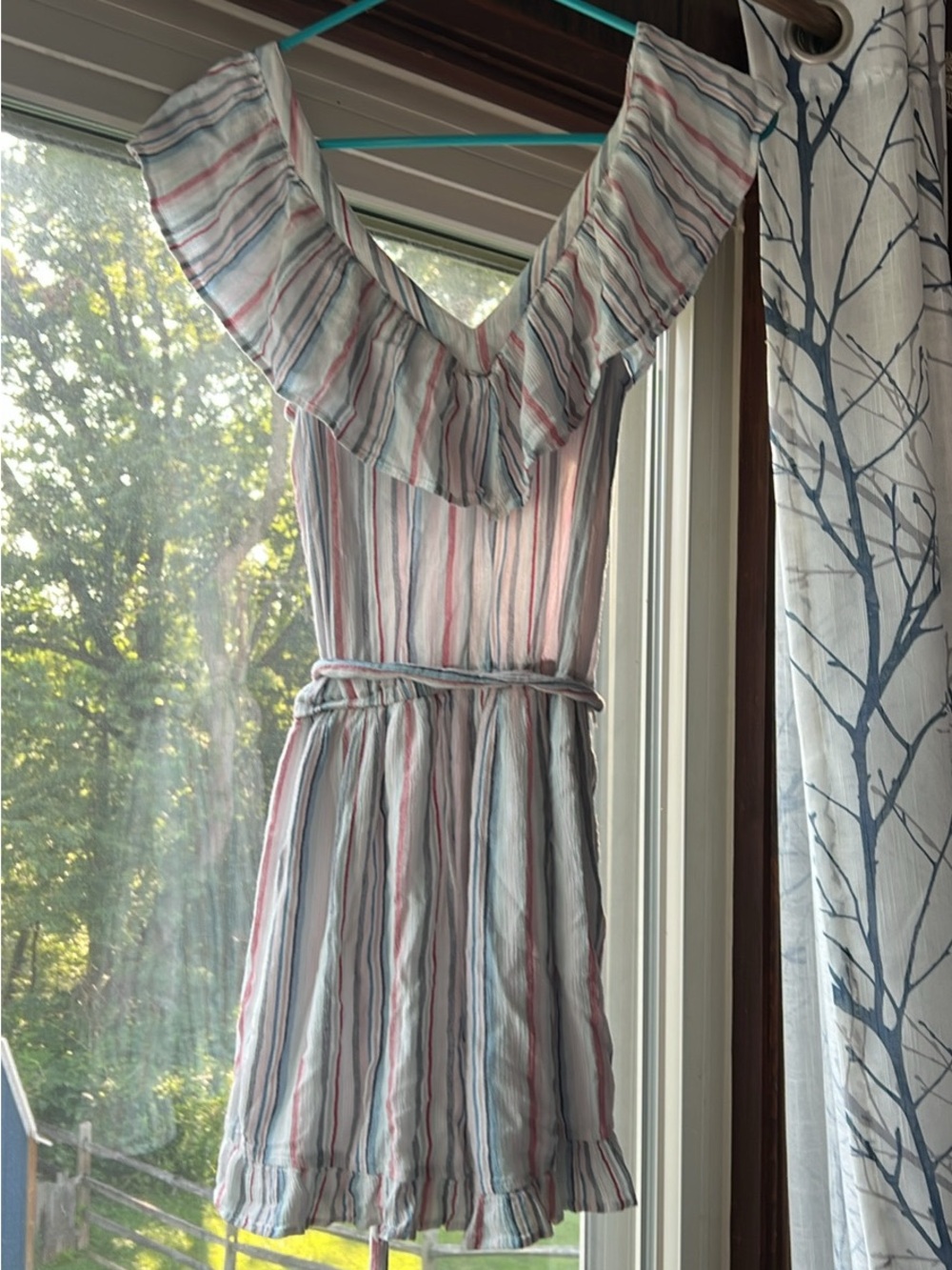 Girls' Striped Ruffle Sundress - Pink & Blue
